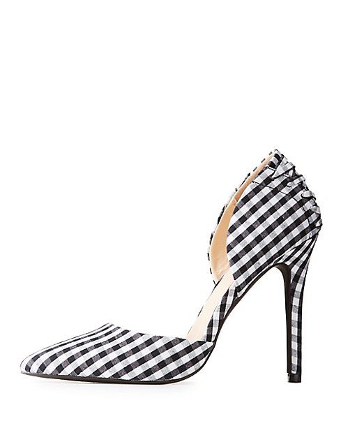 Gingham Lace-Up D'Orsay Pumps | Charlotte Russe
