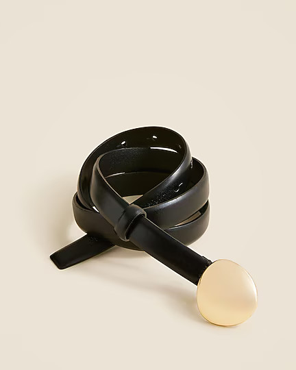 Skinny disc belt in leather | J. Crew US