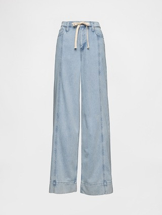 Mid Rise UltraSoft Denim Baggy Trousers | Gap | Gap (US)