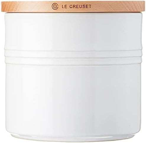 Le Creuset Stoneware Canister with Wood Lid, 1.5 qt. (5.5" diameter), White | Amazon (US)