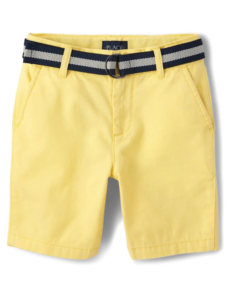 Boys Belted Chino Shorts - sun valley | The Children's Place