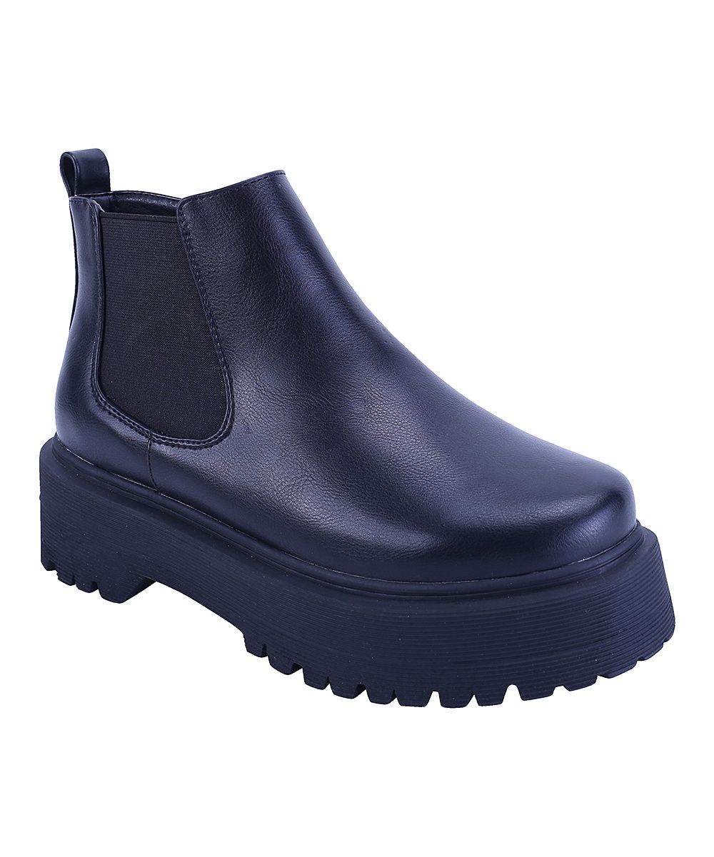 GLAZE Women's Casual boots BLACK - Black Angie Platform Boot - Women | Zulily