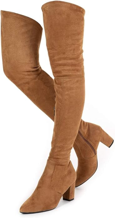 Women Boots Winter Over Knee Long Boots Fashion Boots Heels Autumn Quality Suede Comfort Square H... | Amazon (US)