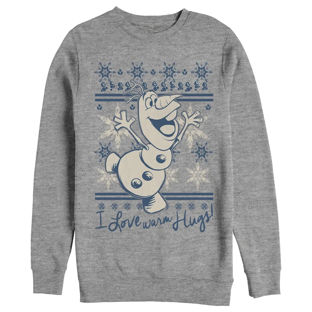 Women's Frozen Christmas Warm Hugs  Sweatshirt Athletic Heather X Large - Walmart.com | Walmart (US)