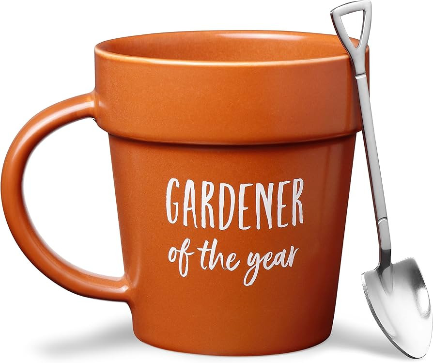 VELENTI Gardener Coffee Mug Gift - Funny Plant Pot Mug with Shovel Spoon - Cool Coffee Mugs for M... | Amazon (US)