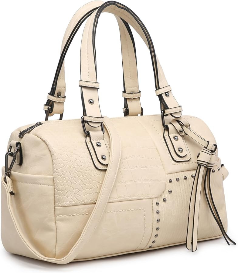 Dasein Women Soft Vegan Leather Barrel Bags Large Hobo Top Handle Work Totes Satchel Handbags Sho... | Amazon (US)