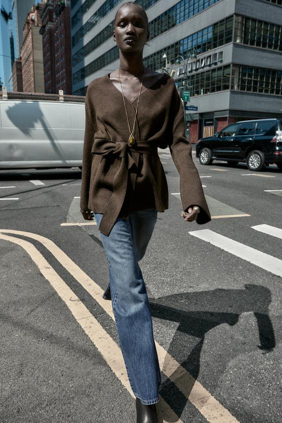 BELTED KNIT CARDIGAN | Zara US