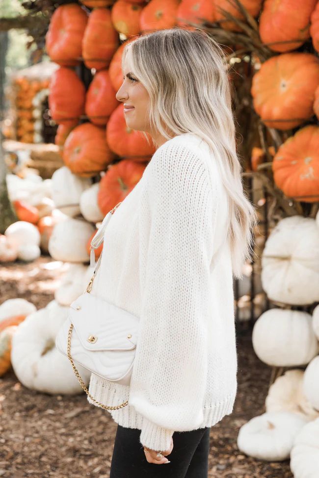 The Malibu and Diet Oversized Cream Sweater - Krista X Pink Lily | Pink Lily