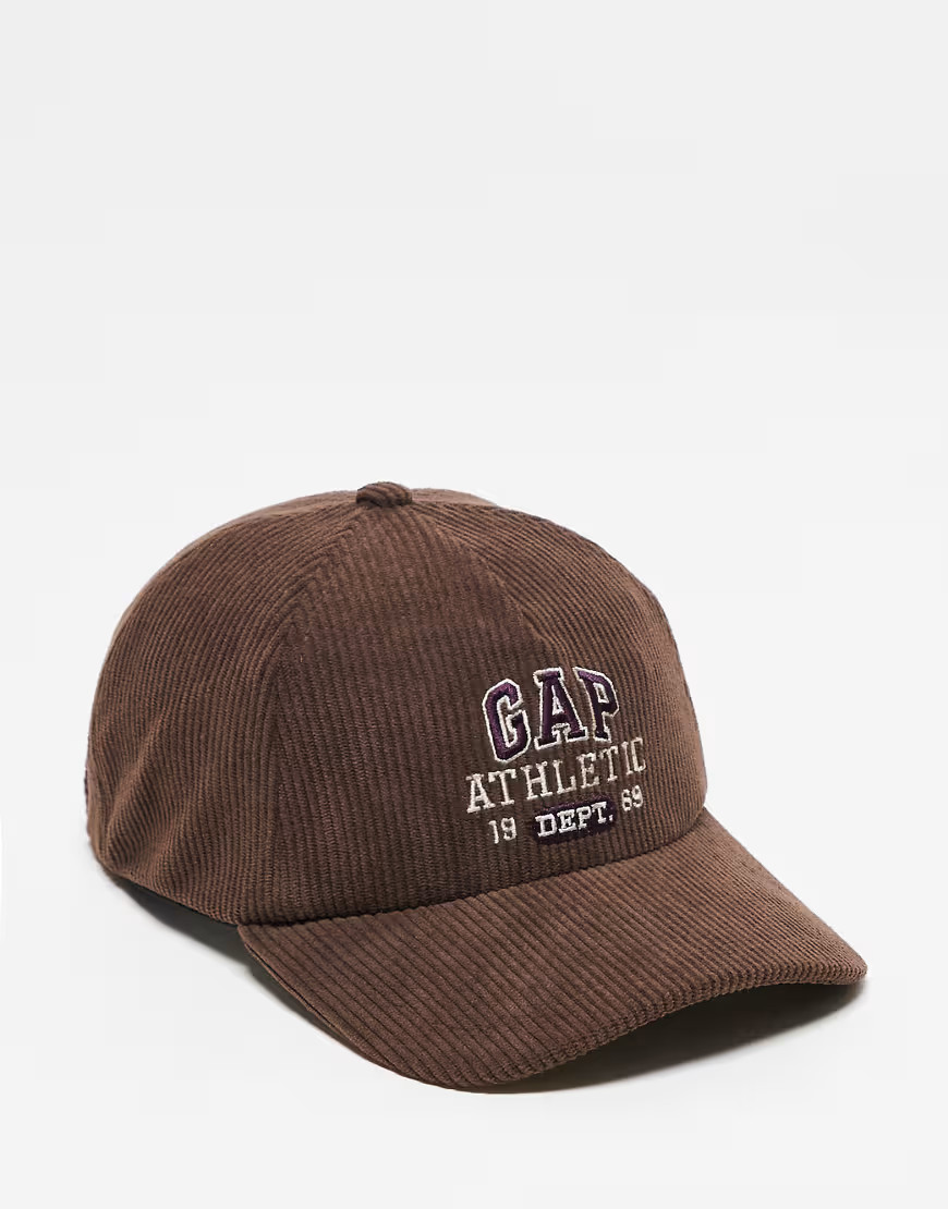 GAP athletic cord logo cap in brown | ASOS (Global)