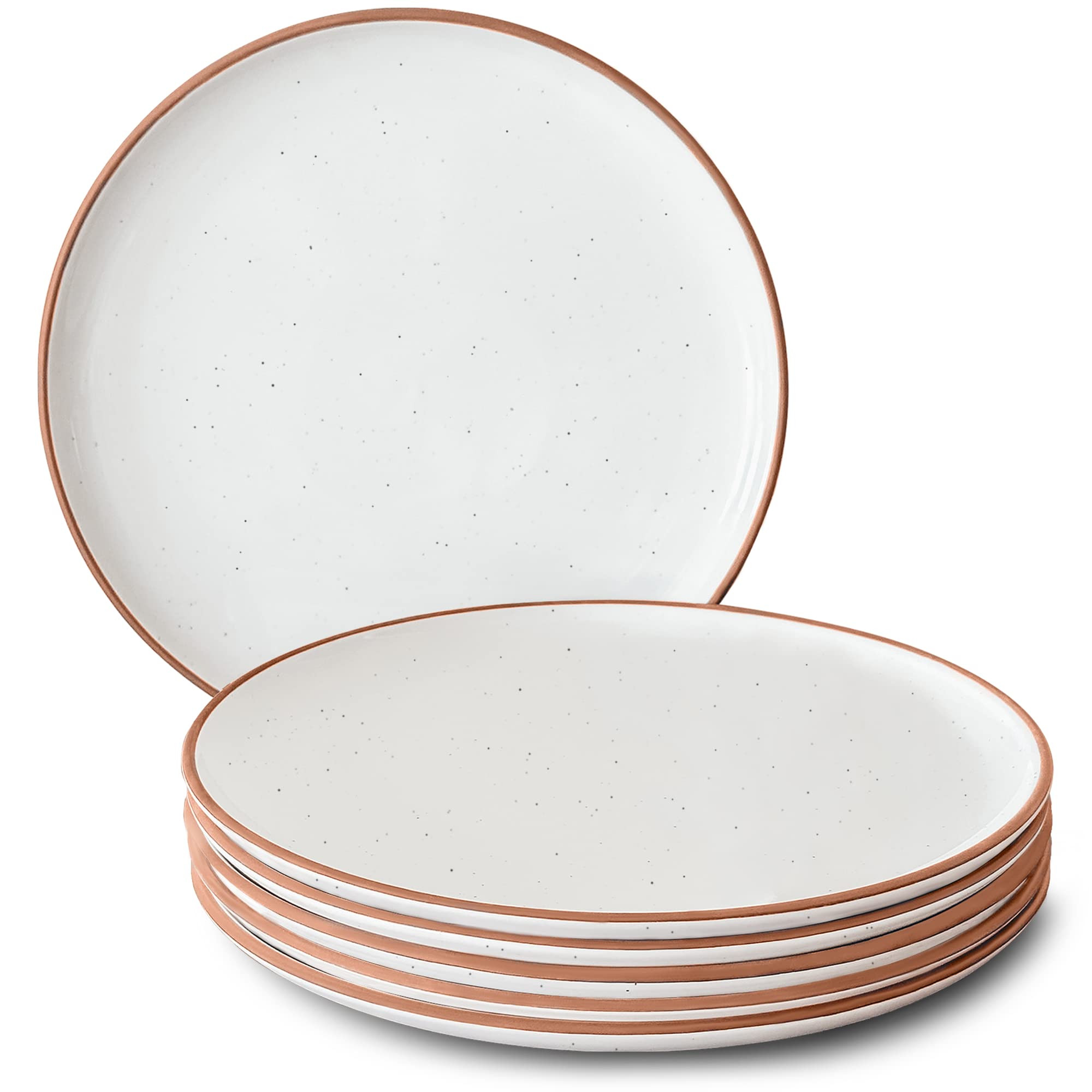 Mora Ceramic Dinner Plates Set of 6, 10 inch Dish Set - Microwave, Oven, and Dishwasher Safe, Scr... | Amazon (US)