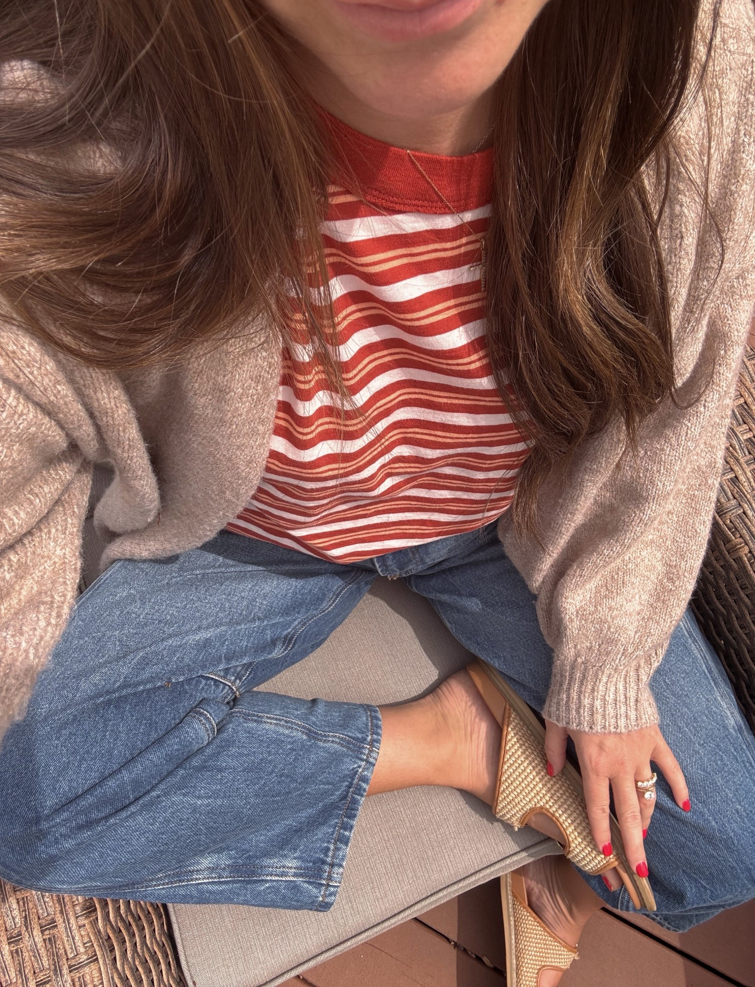 Outfit today! 
Sized up in jeans
Size small in cardigan & tee 

#LTKSaleAlert #LTKmomlife #LTKootd