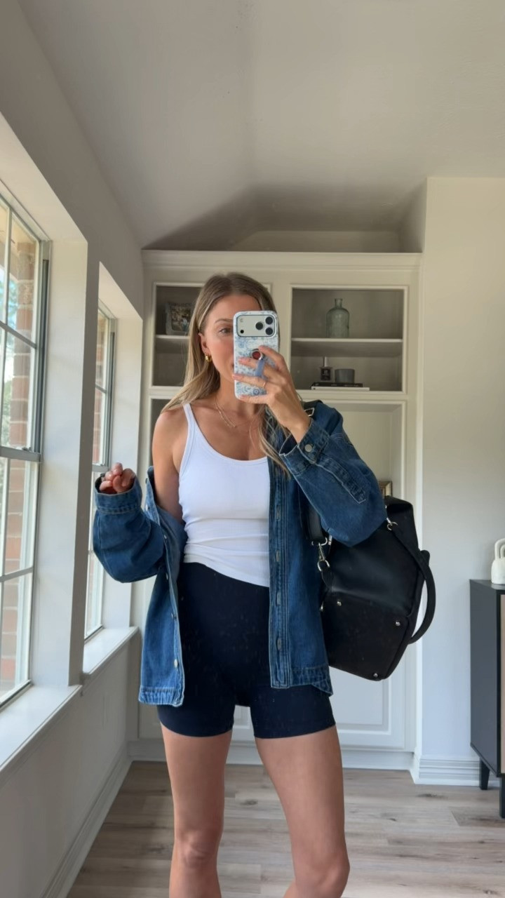 Cute, casual summer outfit | S tank, M denim shirt + M shorts

 

 #LTKootd #LTKmomlife #LTKActive