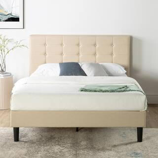 Ibidun King Upholstered Button Tufted Platform Bed Frame | The Home Depot