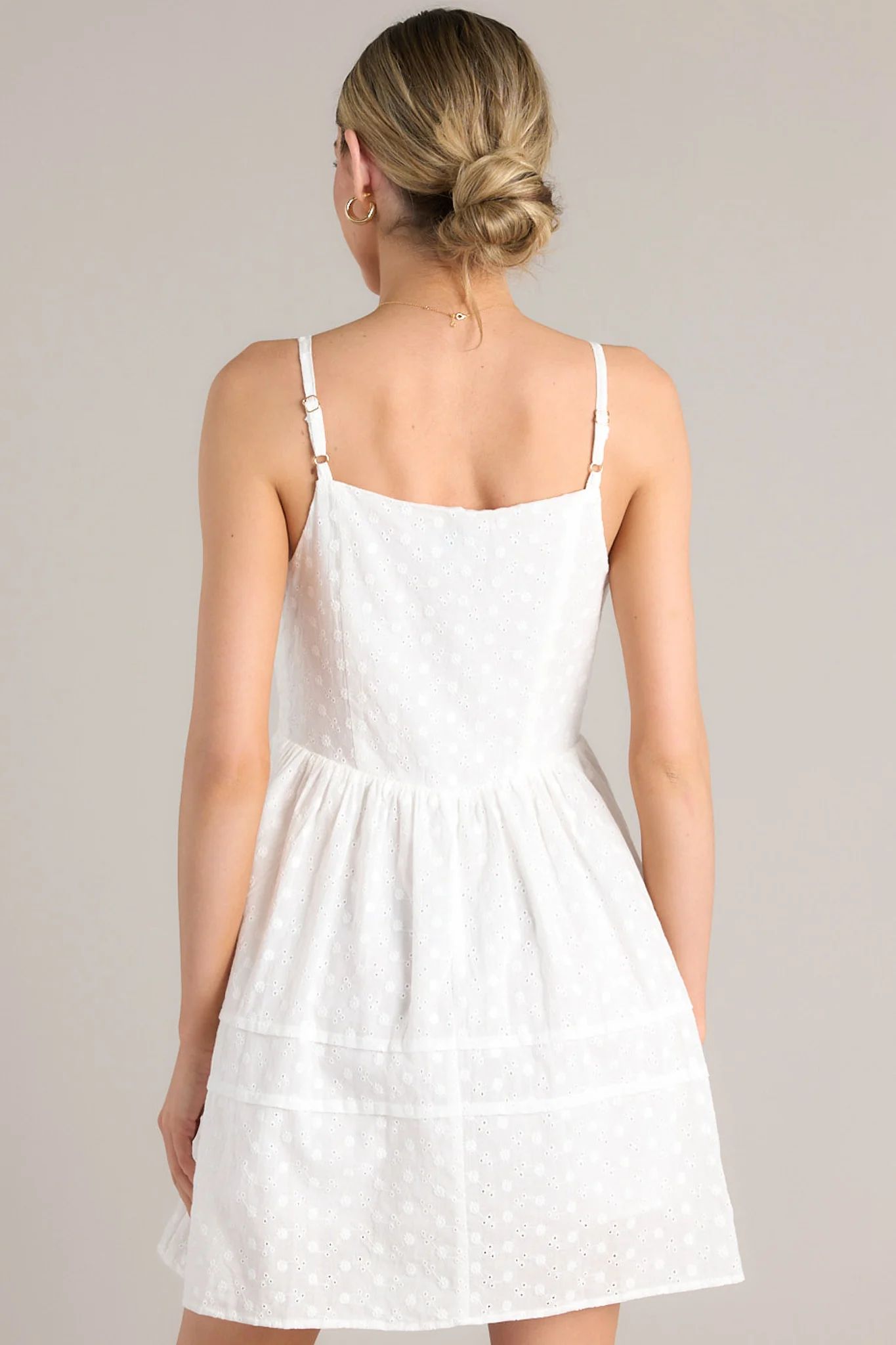 At The Wishing Well White Eyelet Dress | Red Dress