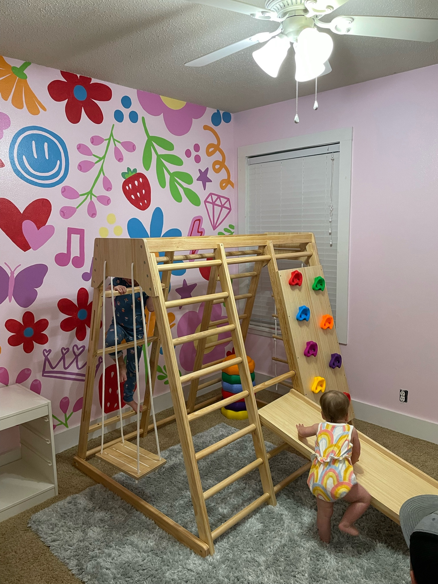 My girls LOVE their indoor playground! 🩷 #playroom #kidstoys #playroomideas 