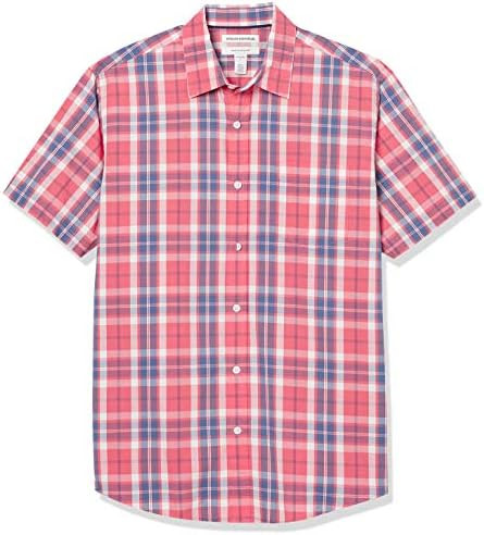 Amazon Essentials Men's Regular-Fit Short-Sleeve Poplin Shirt | Amazon (US)