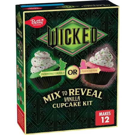 Betty Crocker Wicked For Good Vanilla Cupcake Kit, Color Changing, 12 Cupcakes, 11.4 oz | Walmart (US)