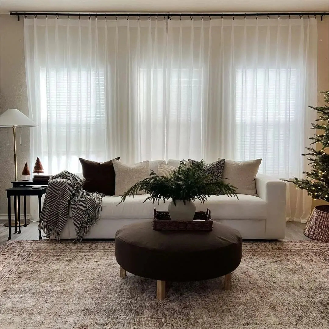 Scandina Solid Voile Sheer Curtain Pleated | TWOPAGES