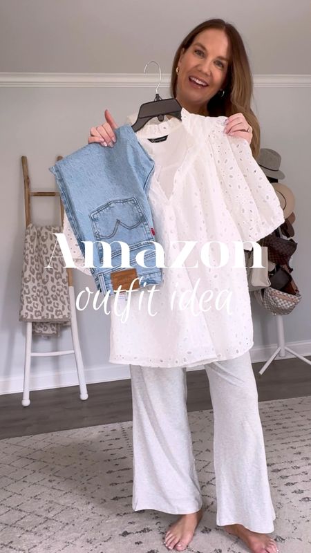 Amazon eyelet blouse medium
Levi’s wedgie straight jeans TTS
Mules TTS

Amazon spring outfit, summer tops, Amazon fashion 2024, Amazon must haves, eyelet blouse, summer tops, Levi’s jeans, how to style, workwear outfit, what to wear, timeless style, ageless style, classic style, neutral style

#LTKWorkwear #LTKVideo #LTKOver40
