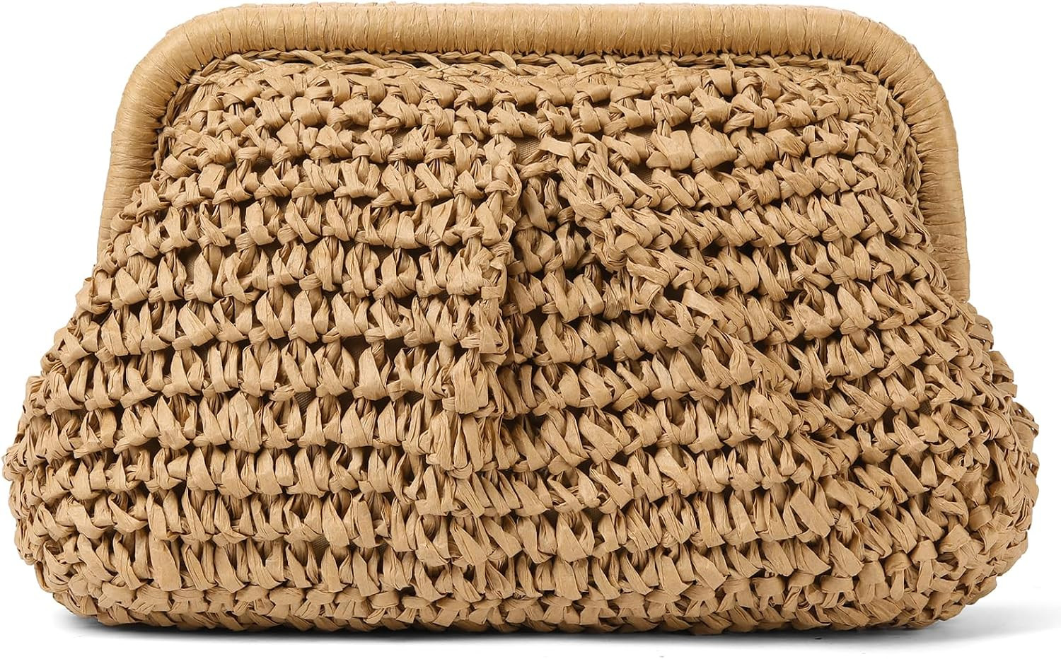 RNIEGA Straw Clutch Purses for Women Cloud Dumpling Pouch Straw crossbody Handbag Summer Beach Woven Shoulder Bags | Amazon (US)