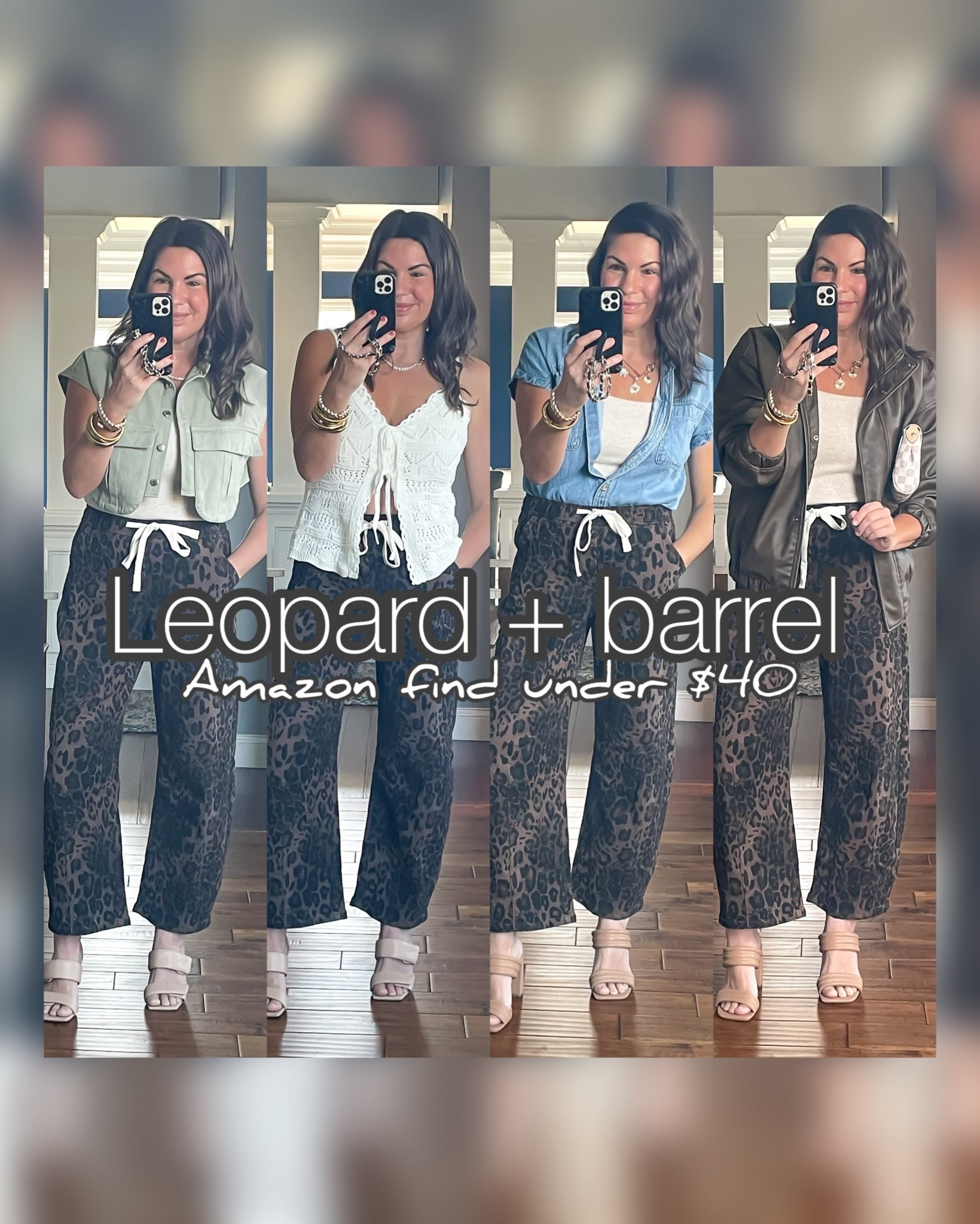 Leopard barrel leg pants styled 4 ways 

#LTKSeasonal #LTKOver40 #LTKootd