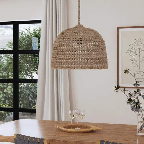 Woven Manila Rope Dome Pendant | Wayfair North America