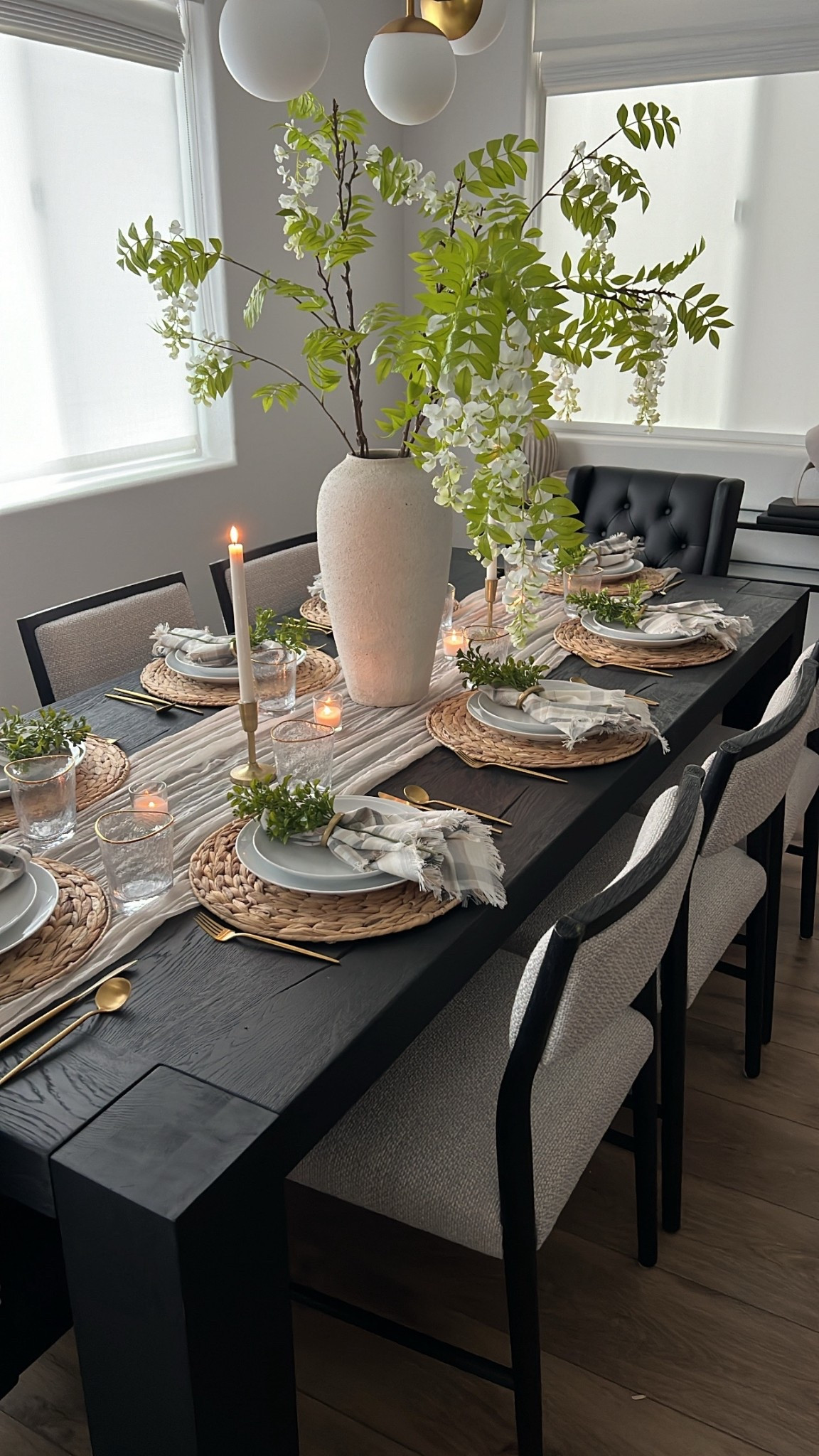 Neutral Easter tablescape, wisteria, wisteria stems, neutral, spring table, decor

#LTKSeasonal #LTKHome