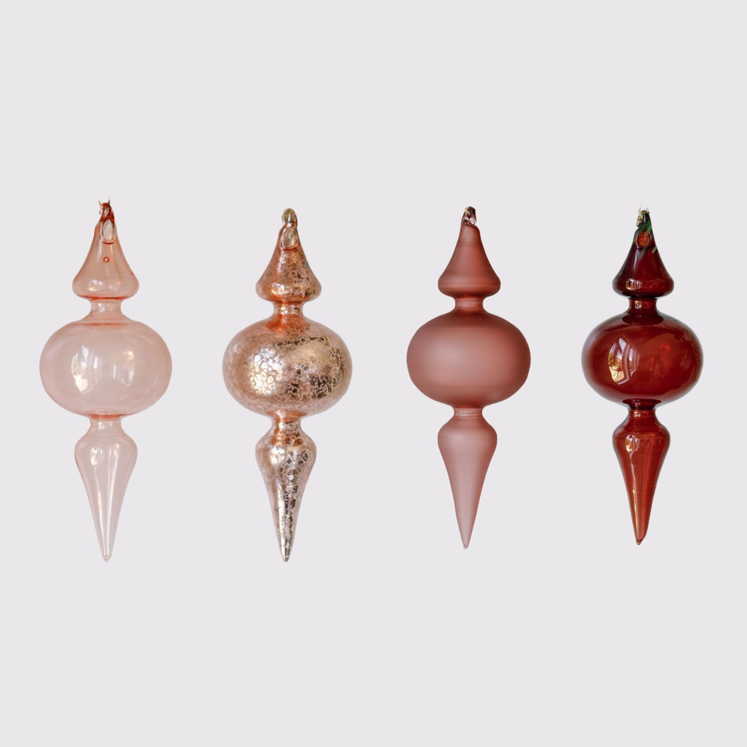 CG Hunter Holiday Collection, Assorted Vintage Rose & Bordeaux Glass Set-of-4 Christmas Tree Orna... | Amazon (US)