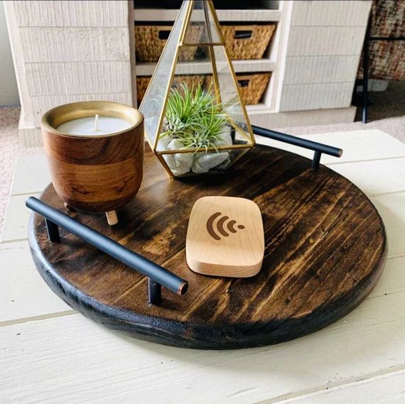Round Decorative Wood Tray | Etsy | Etsy (US)