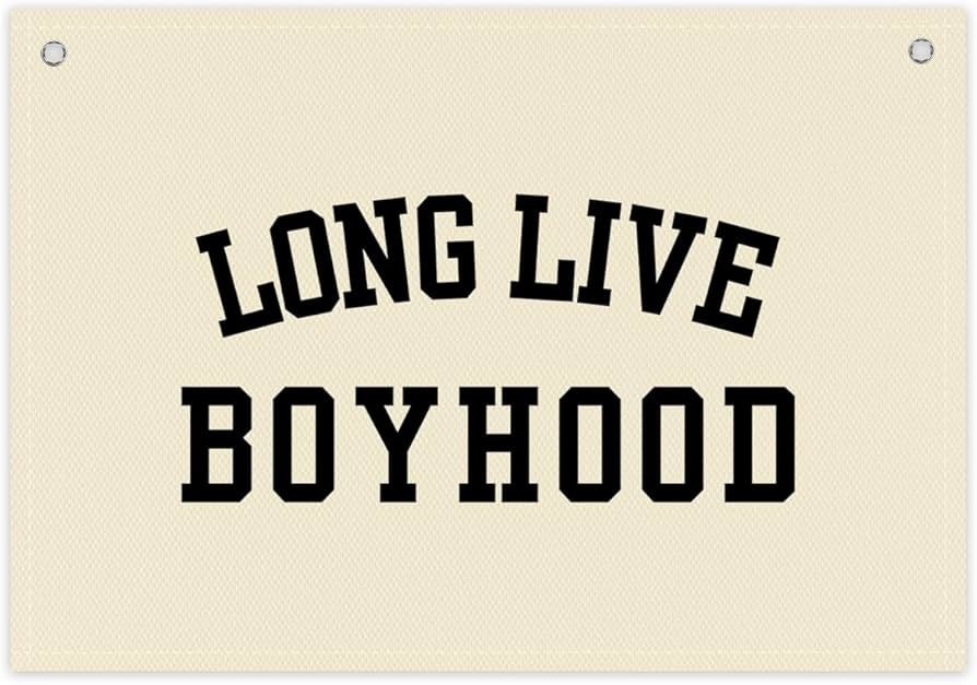 BONETAT Long Live Boyhood Boys Room Decor - Linen Nursery Banner for Toddler Room Decoration, Far... | Amazon (US)