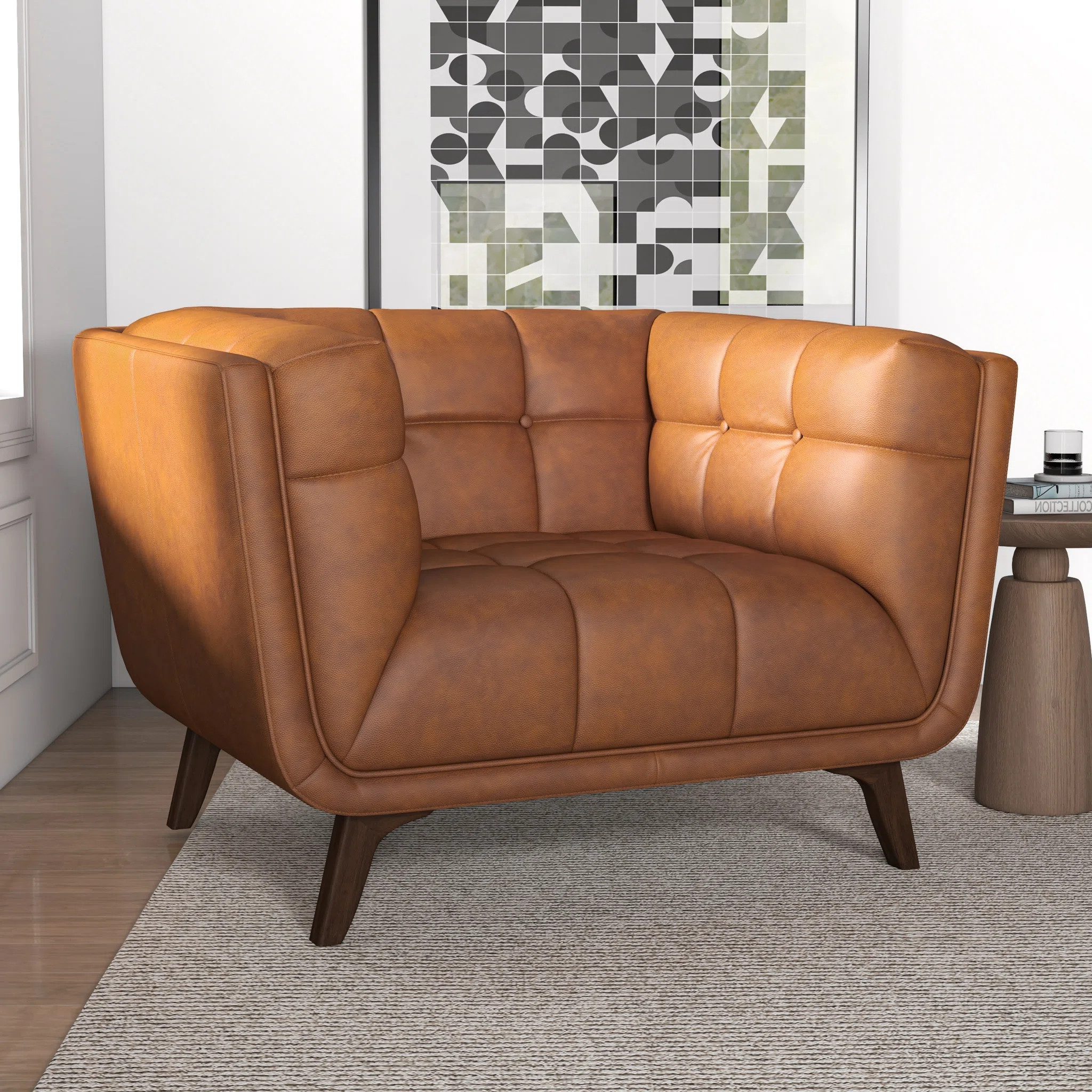 Wade Logan® Aabha 113.03Cm Wide Tufted Full Grain Leather Armchair & Reviews | Wayfair | Wayfair North America