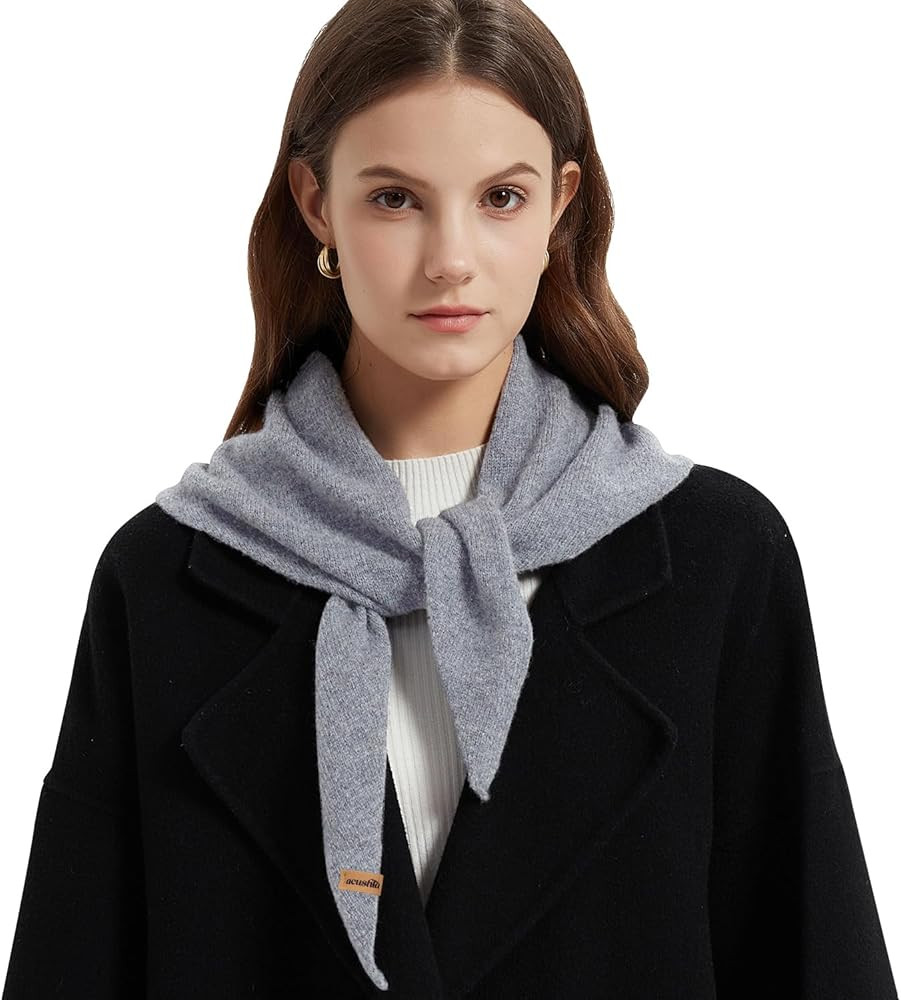 ACUSHLA 100% Merino Wool Triangle Scarf for Women Knitted Fashion Neckerchief Lightweight Soft Wa... | Amazon (US)