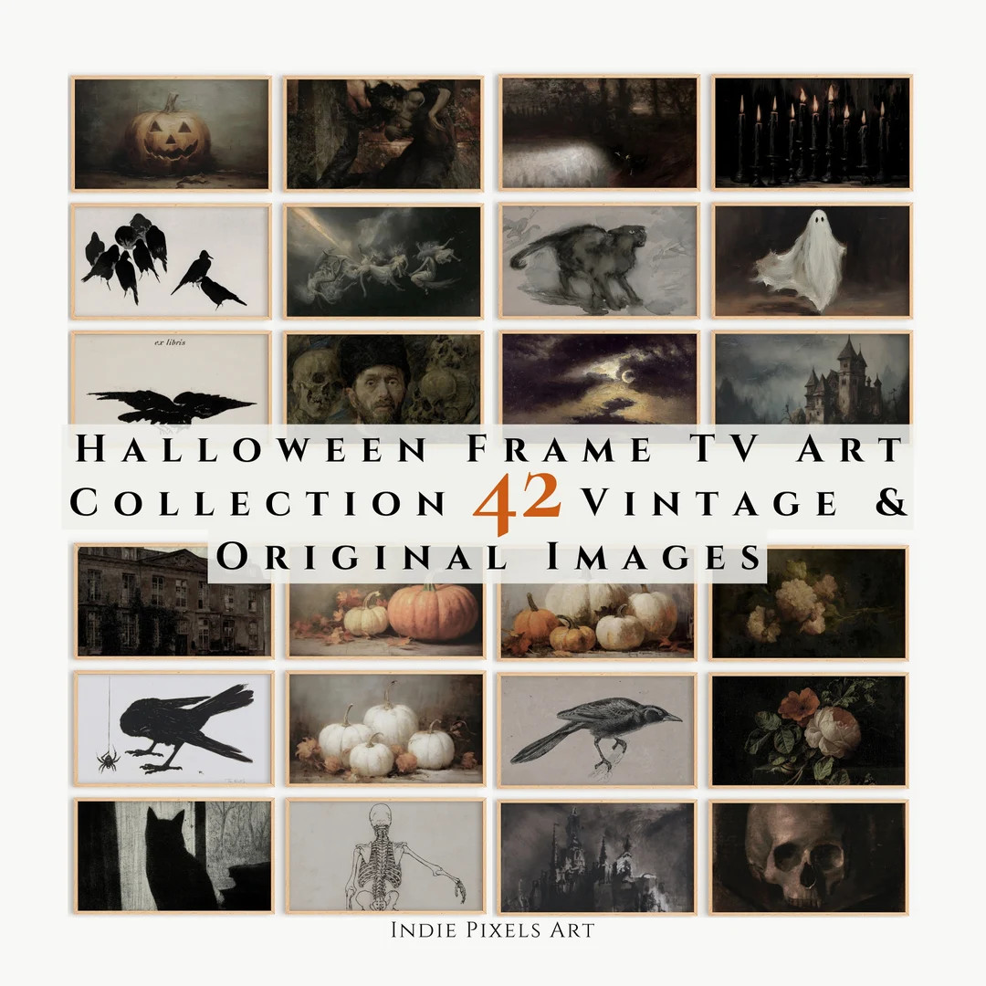 Frame TV Halloween Art Set 42 Vintage Halloween Frame TV Art Dark Academia Samsung Frame TV Art S... | Etsy (US)
