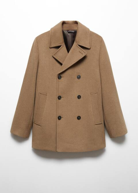 Recycled wool double-breasted coat | MANGO (US)