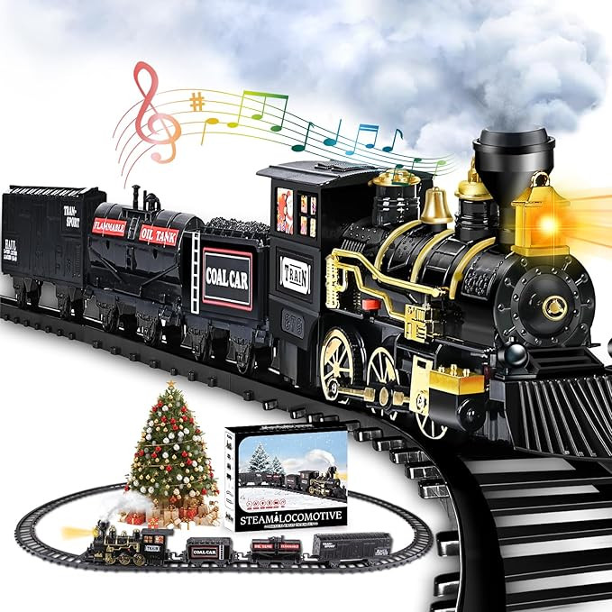 Christmas Train Set,Kids Train Set for Under The Trees, Toys for Boys Girls with Steam Locomotive... | Amazon (US)