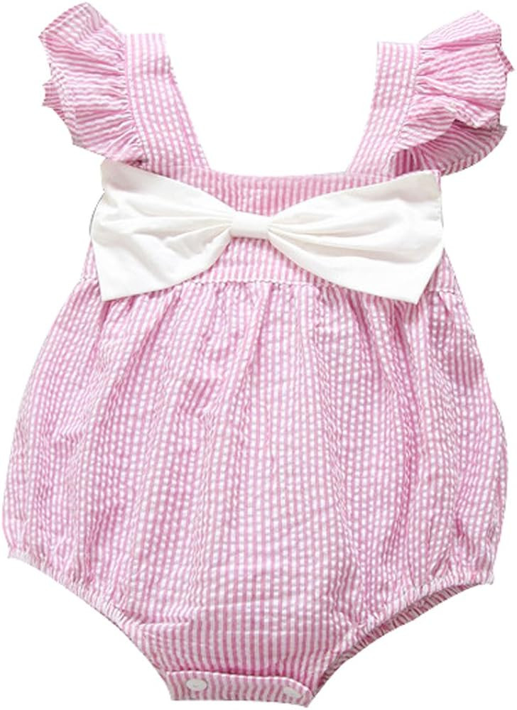 Ding-dong Baby Girl Summer Striped Triangle Romper | Amazon (US)