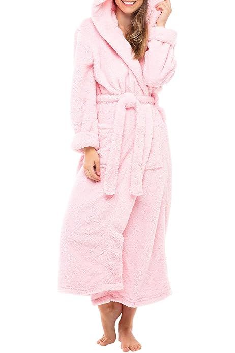 Alexander Del Rossa Women's Plush Fleece Robe, Warm Shaggy Bathrobe, Small-Medium Pink Rose Quartz ( | Amazon (US)