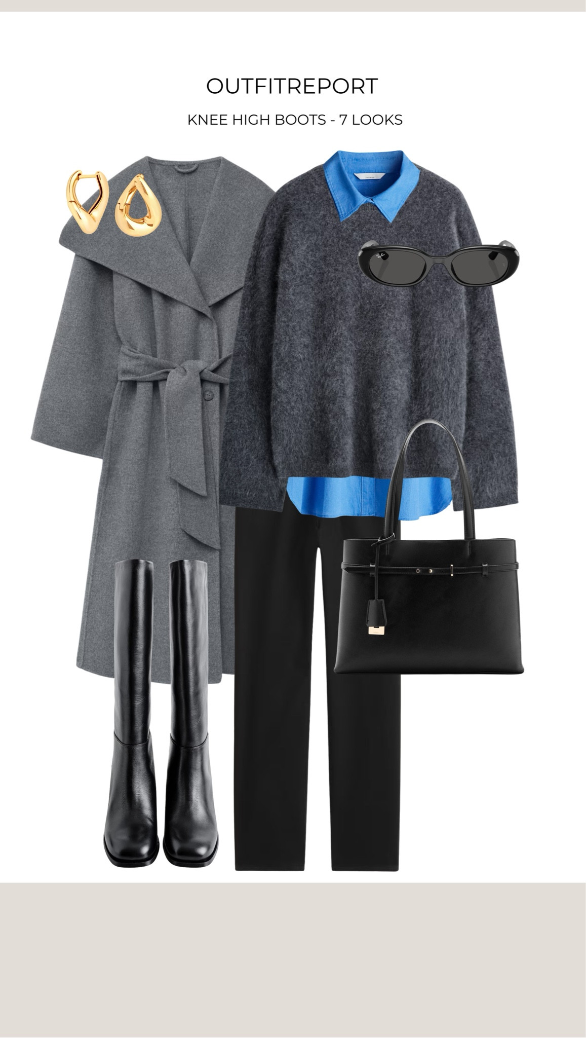 Knee high boots grey coat jacket grey jumper black jeans 

#LTKwinter #LTKautumn #LTKeurope