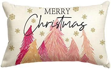 AVOIN colorlife Pink Christmas Tree Merry Christmas Throw Pillow Cover, 12 x 20 Inch Pink Christm... | Amazon (US)