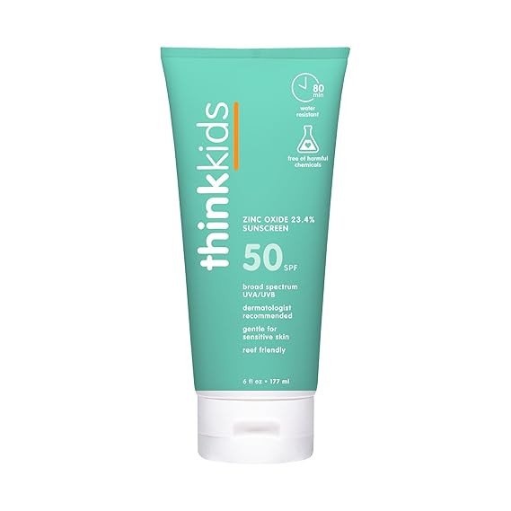Thinkkids SPF 50+ Mineral Sunscreen, 6 Fl Oz – Safe, Natural Baby Mineral Sunscreen for Childre... | Amazon (US)