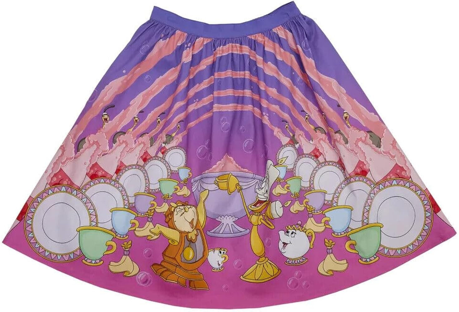 Loungefly Stitch Shoppe Disney Beauty and the Beast 'Be Our Guest' Sandy Skirt | Amazon (US)