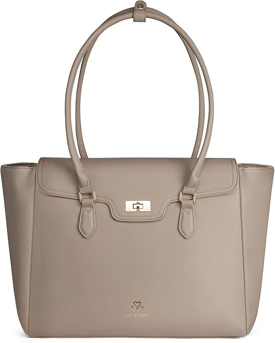 LOVEVOOK Laptop Bag for Women Soft Leather Work Bag, Office Shoulder Tote Purse Professional Brie... | Amazon (US)