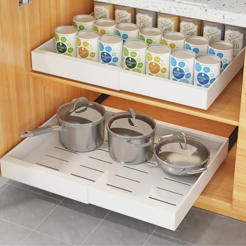 COVAODQ 1 Pack Pull Out Cabinet Organizer Extendable Sliding Slide Out Pantry Shelves Storage No ... | Amazon (US)