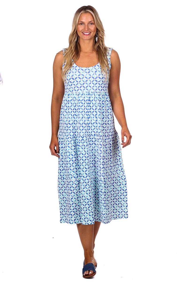 Lucy Dress in Tile Print | Duffield Lane