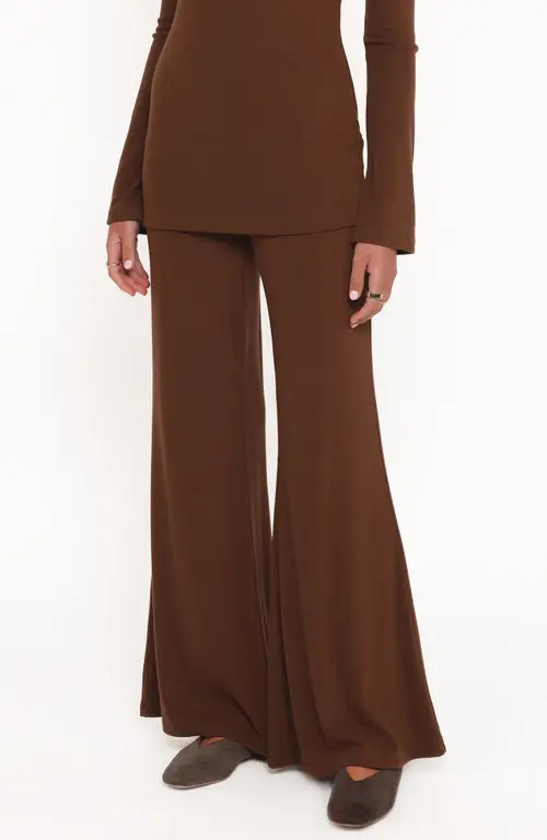 Petal & Pup Selly Knit Top & Wide Leg Pants Set in Brown at Nordstrom, Size Small | Nordstrom