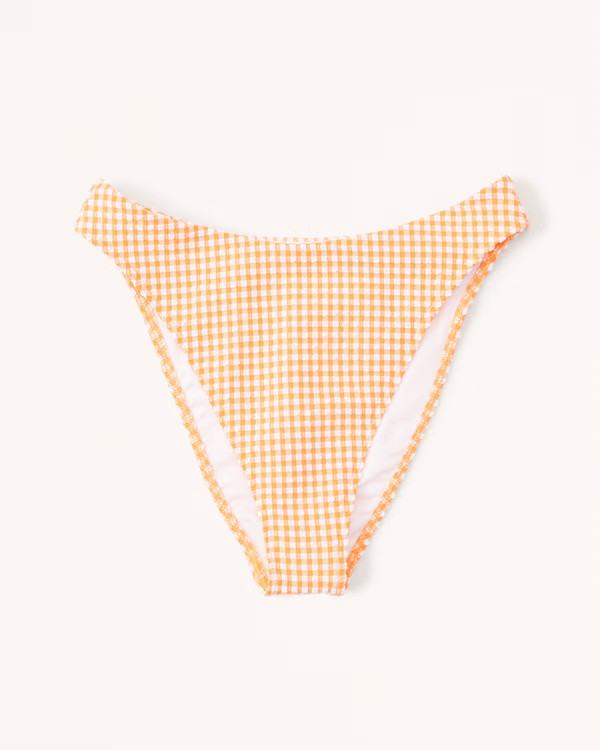 Seersucker Mid-Rise High-Leg Moderate Bottom | Abercrombie & Fitch (US)