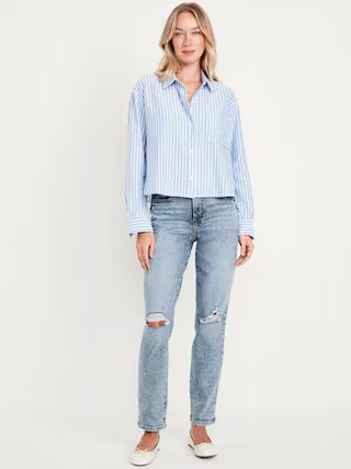 High-Waisted OG Straight Ripped Ankle Jeans | Old Navy (US)