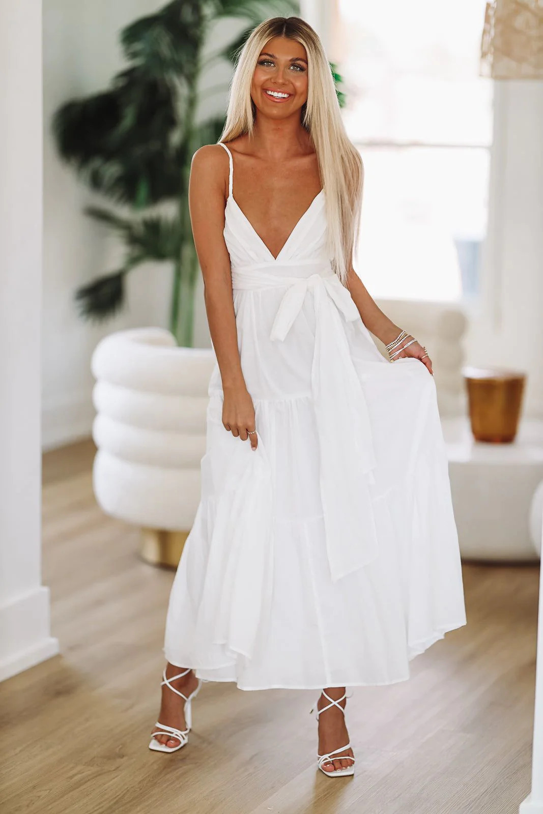 Bridal Brunch Maxi Dress - White | Hazel and Olive