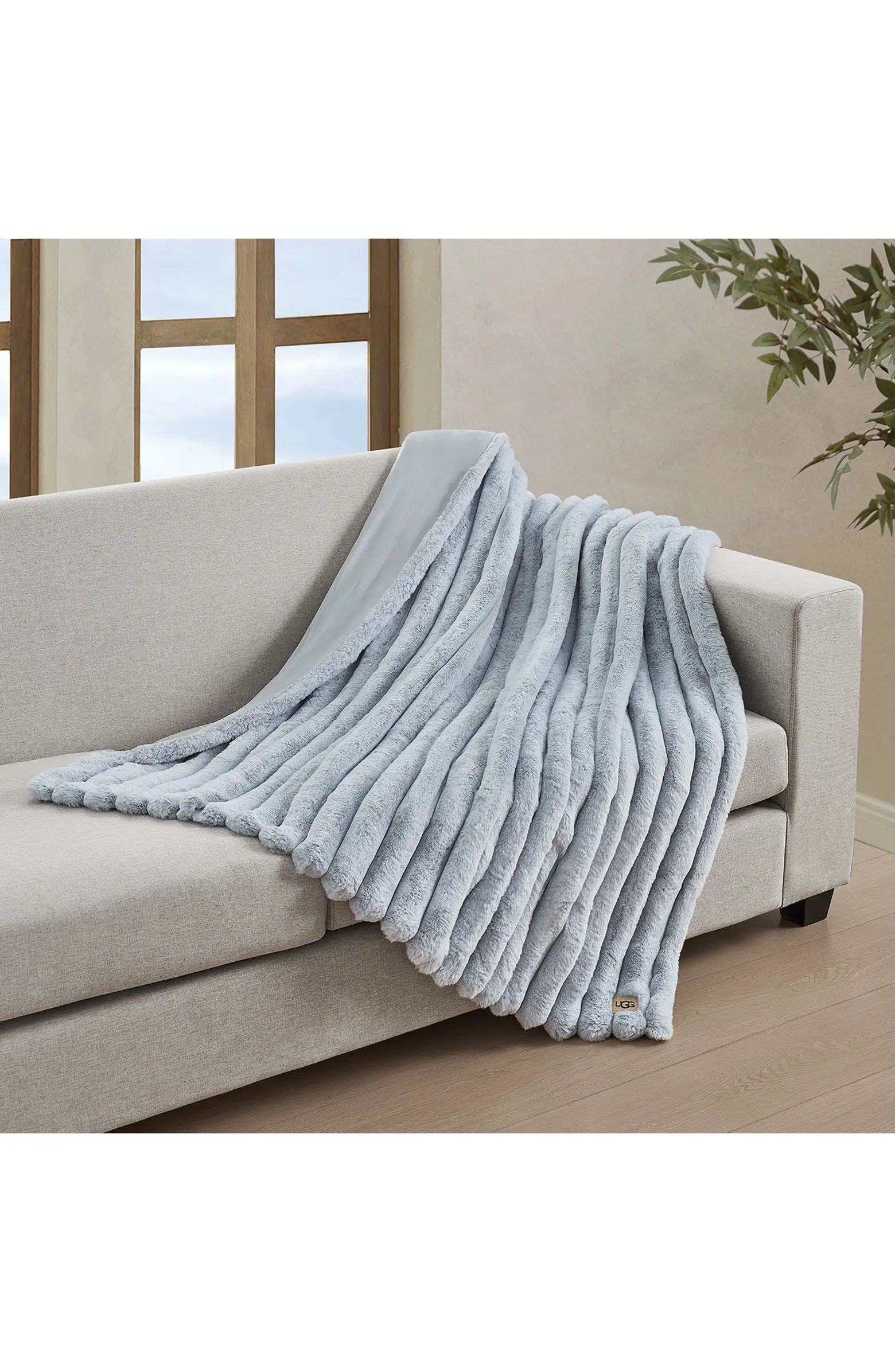 Channel Quilt Faux Fur Throw Blanket | Nordstrom