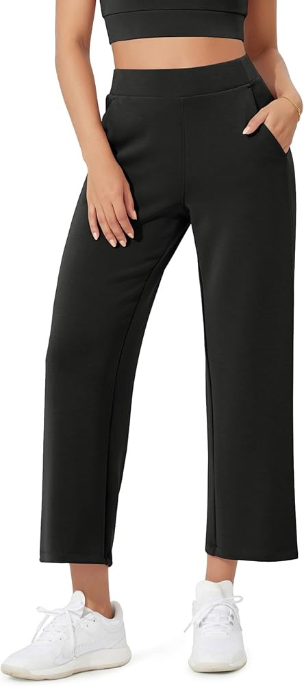 ODODOS Women's Modal Soft Relaxed Cropped Pants High Waist Casual Wide Leg Pants with Pockets - 2... | Amazon (US)